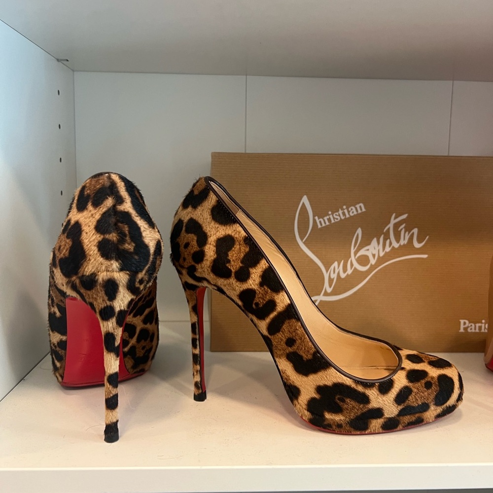 Christian Louboutin Filo Pony Leopard Print Heels